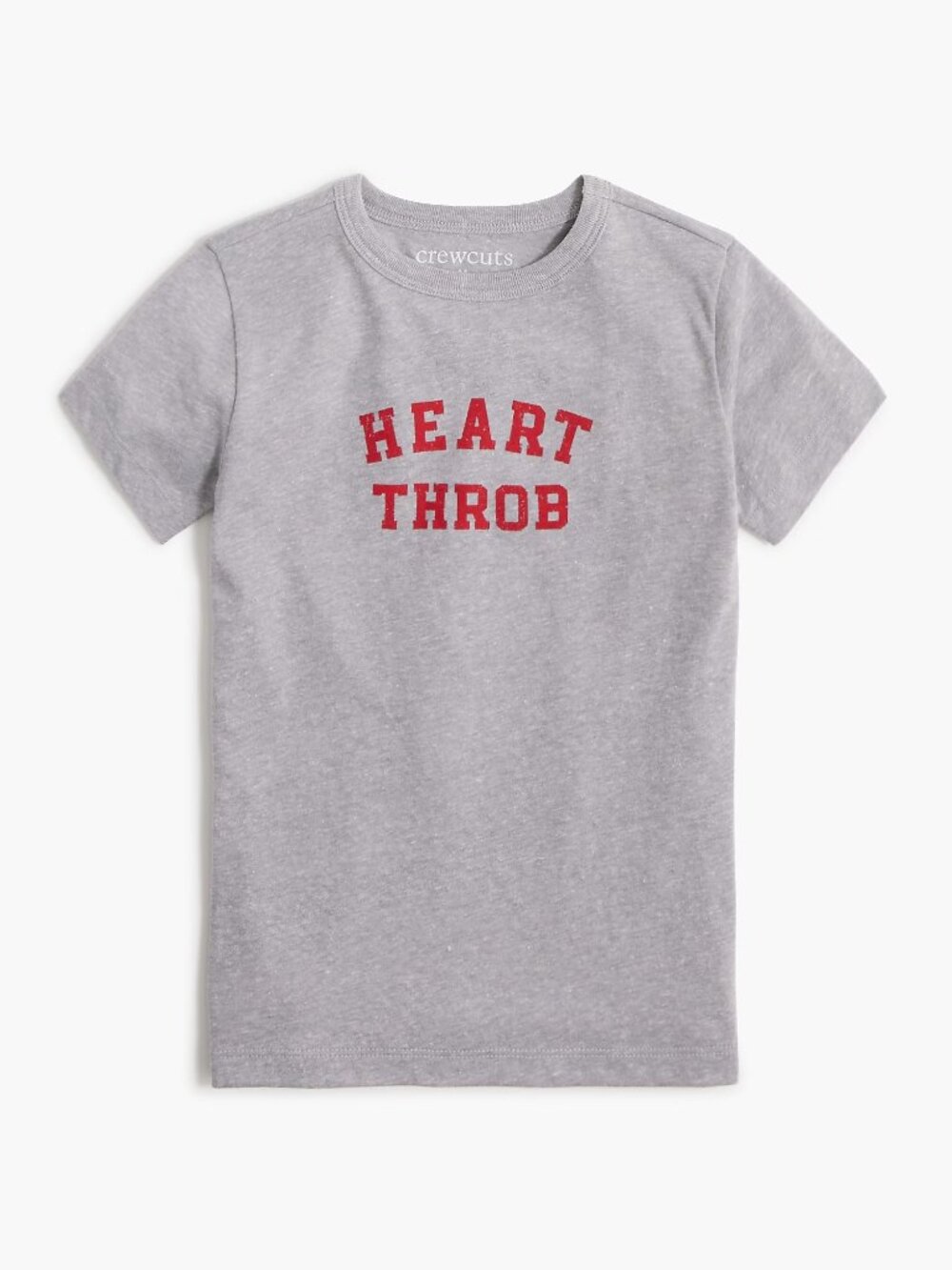NWOT Crewcuts Gray Short Sleeve Tee with Red "HEART THROB" Print